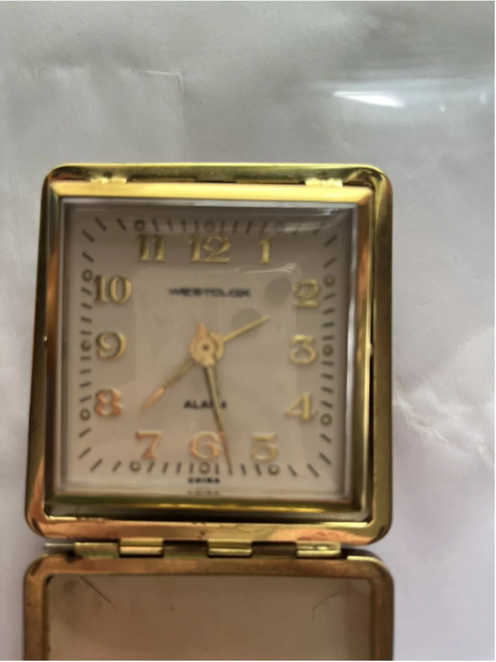 Vintage Westclox Travel Alarm Clock UNTESTED Decorative MCM Avant Garde Retro